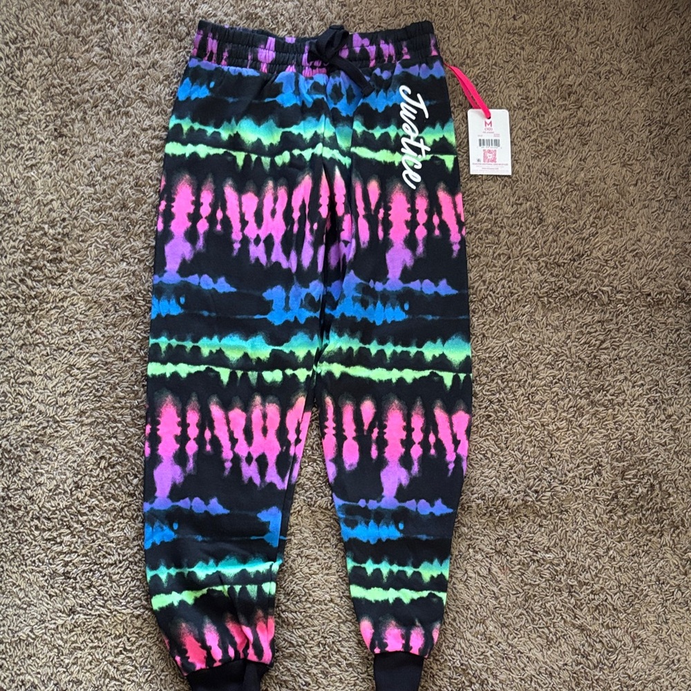 Justice Black Multicolor Tie-Dye Joggers